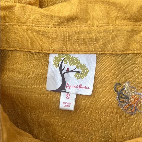 Anthropologie Yellow Embroidered Blouse - Picture 5 of 6